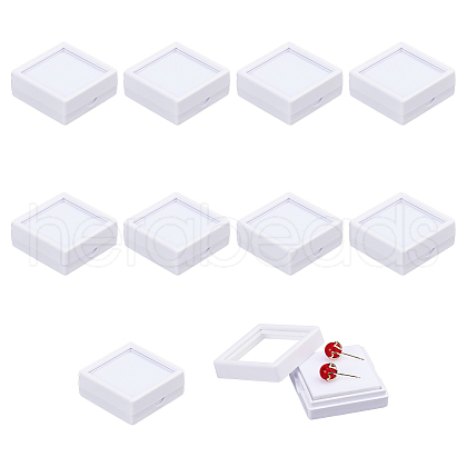 Acrylic Square Loose Diamond Box with Visible Window CON-WH0088-76B-01-1