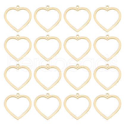 Beebeecraft 30PCS 201 Stainless Steel Pendants STAS-BBC0002-34-1