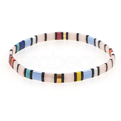 Rainbow Bohemian Style Glass Beads Stretch Bracelets RM1844-20-1