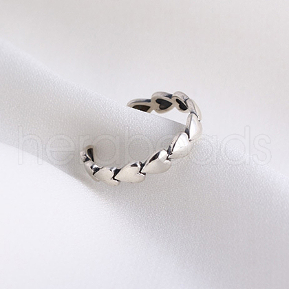 925 Sterling Silver Adjustable Cuff Open Rings for Women AK6483-1