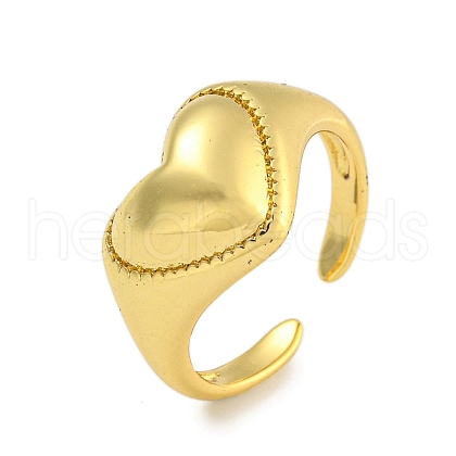 Heart Rack Plating Brass Finger Rings RJEW-C111-03G-1