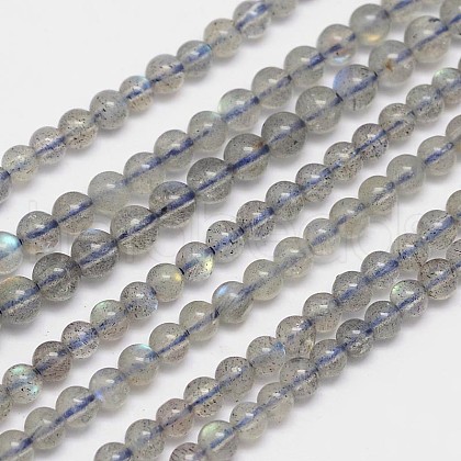 Natural Labradorite Round Bead Strands X-G-M263-A-03-1