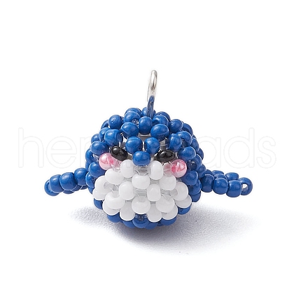 Seed Beads Beaded Charms PALLOY-MZ00315-1