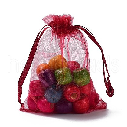 Rectangle Organza Drawstring Bags CON-PW0001-054C-13-1