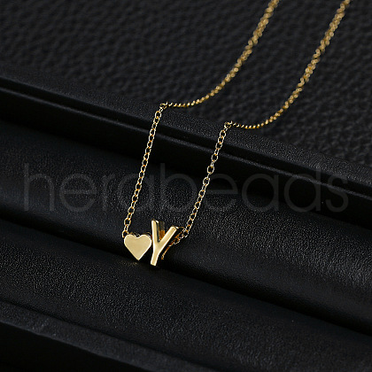 Alloy Letter Heart Pendant Necklaces for Women WGBB55E-21-1