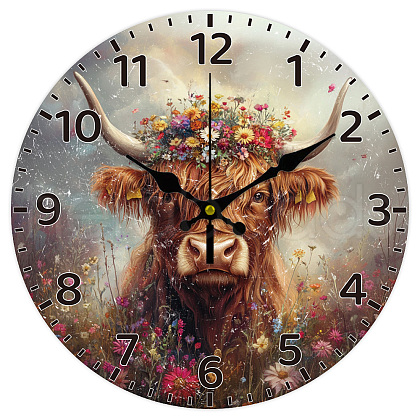 MDF Printed Wall Clock HJEW-WH0058-026-1
