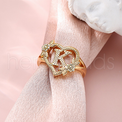 Heart with Flower Hollow Out Brass Finger Rings FS-WG99C3E-11-1