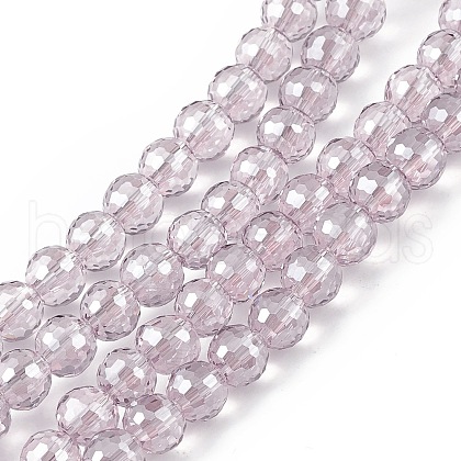 Transparent Electroplate Glass Beads Strands EGLA-F151-PL01-1
