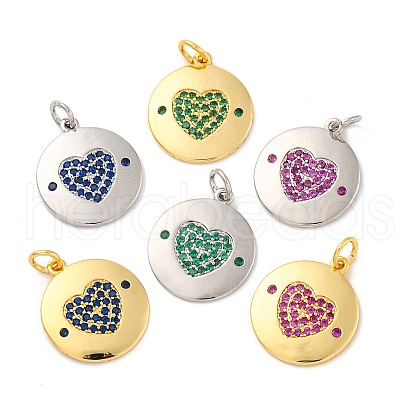 Brass Micro Pave Cubic Zirconia Pendants KK-U033-11M-1