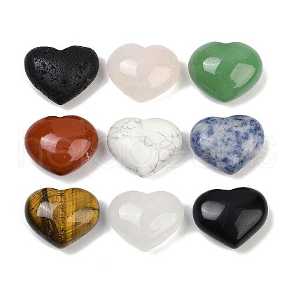 Mother's Day Gifts Heart Natural Mixed Stone Palm Stones G-C186-02-1
