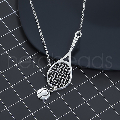 Tennis Racket & Tennis Alloy Pendant Lariat Necklaces FS-WGFD703-01-1