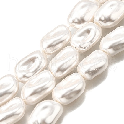 Electroplate Porcelain Imitation Pearl Beads Strands PORC-K009-01B-1