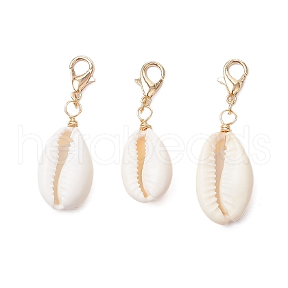 Natural Shell Pendant Decoration HJEW-JM03190-03-1