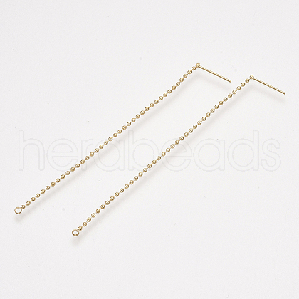 Brass Stud Earring Findings X-KK-T035-126G-1