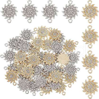 ARRICRAFT 40Pcs 2 Colors Alloy Pave Crystal Rhinestone Connector Charms FIND-AR0004-99-1