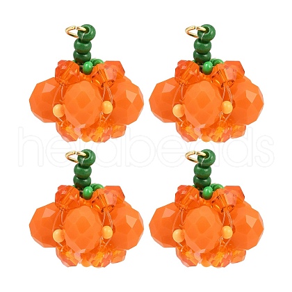 Halloween Theme Glass Seed Beads Pendants PALLOY-MZ00775-02-1