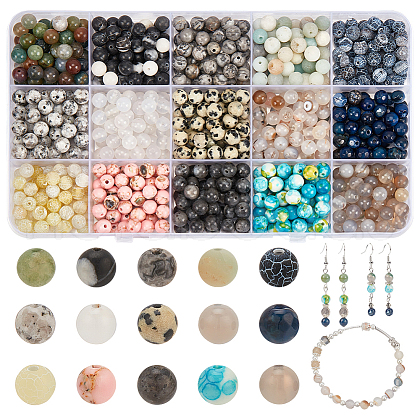  750Pcs 15 Styles Mixed  Gemstone Baeds G-NB0005-42A-1