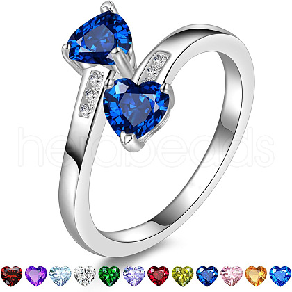 Heart 304 Stainless Steel with Cubic Zirconia Cuff Rings FS-WG2909F-25-1