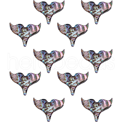 BENECREAT Assembled Acrylic & Printed Natural Freshwater Shell Pendants FIND-BC0001-50-1