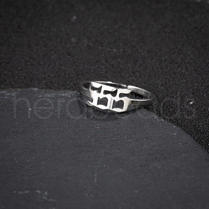 Number 201 Stainless Steel Adjustable Cuff Rings FS-WG22891-10-1