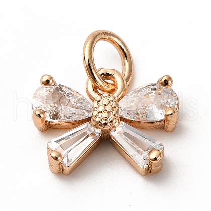 Brass Micro Pave Cubic Zirconia Pendants KK-D378-08KCG-1