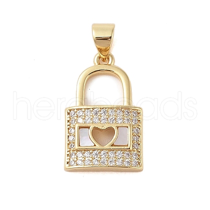 Brass Micro Pave Clear Cubic Zirconia Pendants KK-I712-47G-1