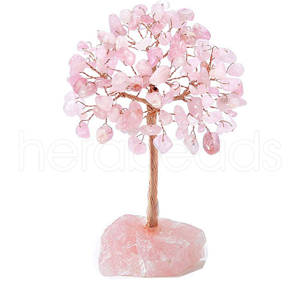 Natural Rose Quartz Chips Tree Decorations PW-WG15053-03-1