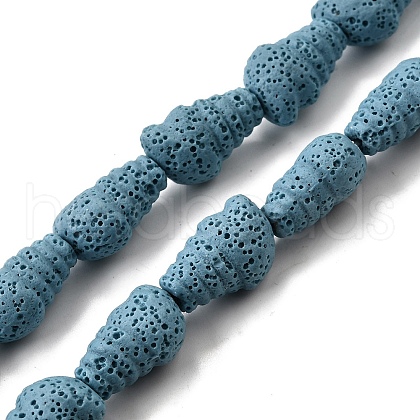 Dyed Natural Lava Rock Beads Strands G-A264-A01-01E-1