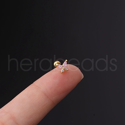 Brass Micro Pave Cubic Zirconia Cartilage Earrings WGF347E-12-1