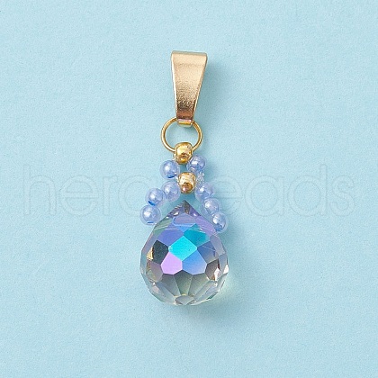 Glass Seed Beaded Pendants PALLOY-MZ00590-01-1