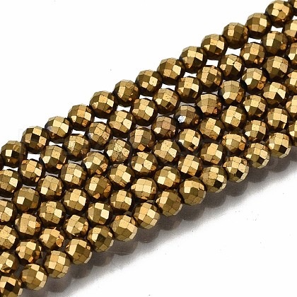 Electroplate Non-magnetic Synthetic Hematite Beads Strands G-T114-60A-G-1