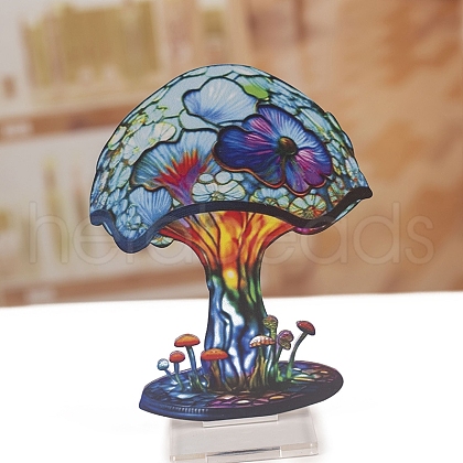 Double-sided Painted Flat Acrylic Mushroom Ornament PW-WG283BE-03-1