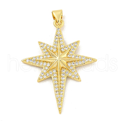 Rack Plating Brass Micro Pave Clear Cubic Zirconia Pendants X-KK-K341-72G-1