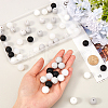 SOFPLATE 75Pcs 5 Colors Round Silicone Focal Beads SIL-SP0001-02-3