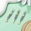 3Pcs 3 Styles Natural Amethyst Faceted Round Beaded Pendants PALLOY-JF03604-04-1