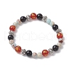 8mm Round Dyed Natural Agate and Synthetic Aqua Terra Jasper Beaded Stretch Bracelets BJEW-JB10598-1