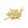 Brass Micro Pave Cubic Zirconia Pendants KK-B124-08G-02-2