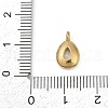 304 Stainless Steel Glass Charms STAS-D366-03G-3