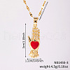 Vintage Brass Love Enamel Hamsa Hand Pendant Necklaces BQ5332-2-2
