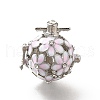 Alloy Crystal Rhinestone Bead Cage Pendants ENAM-M047-02P-D-1