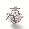 Alloy Crystal Rhinestone Bead Cage Pendants ENAM-M047-02P-D-1