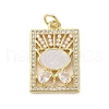 Brass Micro Pave Clear Cubic Zirconia Pendants KK-Q813-06A-G-1