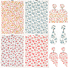 CRASPIRE 8 Sheets 4 Style Flower Pattern Ceramics Clay Water Transfer Paper DIY-CP0010-36A-02-1