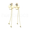 Crystal Rhinestone Heart with Clover Dangle Stud Earrings EJEW-C037-09LG-1