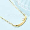 925 Sterling Silver Pave Clear Micro Pave Cubic Zirconia Boat Pendant Necklaces for Women NJEW-D315-02G-3