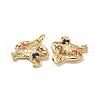 Crab Brass Micro Pave Colorful Cubic Zirconia Pendants KK-G406-36G-3