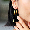 S925 Sterling Silver Hollow Rectangle Stud Earrings PW0163-5