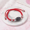 Natural Labradorite Barrel Beads Cord Bracelet for Her BJEW-JB07045-04-2