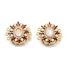 Brass Micro Pave Clear Cubic Zirconia Magnetic Clasps KK-C066-01G-1