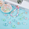 SUNNYCLUE 50Pcs 5 Colors UV Plating Transparent Rainbow Iridescent Acrylic Beads OACR-SC0001-85-4